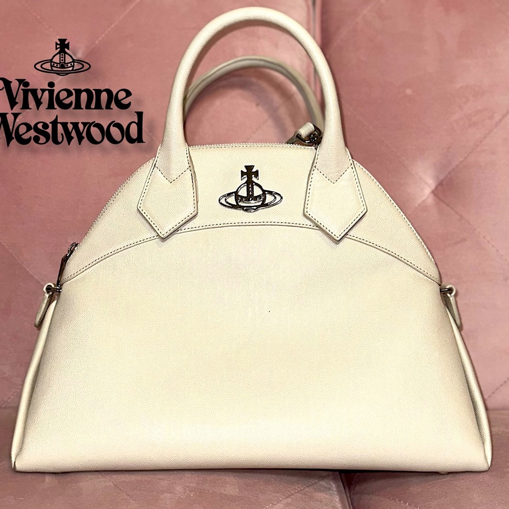 Vivienne Westwood WINDSOR MEDIUM BAG BEIGE/WHITE